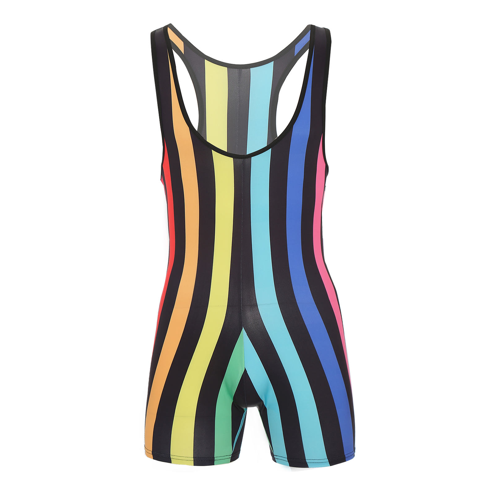 Mens Swim Bodysuit Striped Leotard Wrestling Singlet One Piece Swimsuit Beachwear Boxer Shorts Rompers Bodybuilding Shapewear