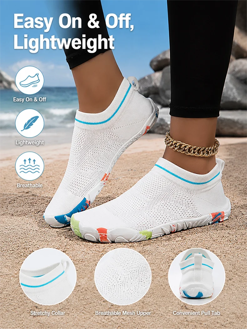 Unisex Barefoot Water Shoes Anti-Slip Quick-Drying Outdoor Beach Wading Swimming Aqua Shoe Outdoor Activities Surfing Sneakers