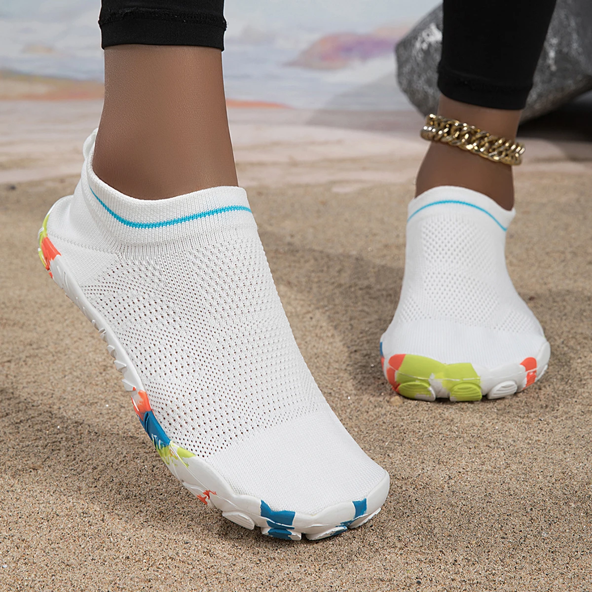 Unisex Barefoot Water Shoes Anti-Slip Quick-Drying Outdoor Beach Wading Swimming Aqua Shoe Outdoor Activities Surfing Sneakers