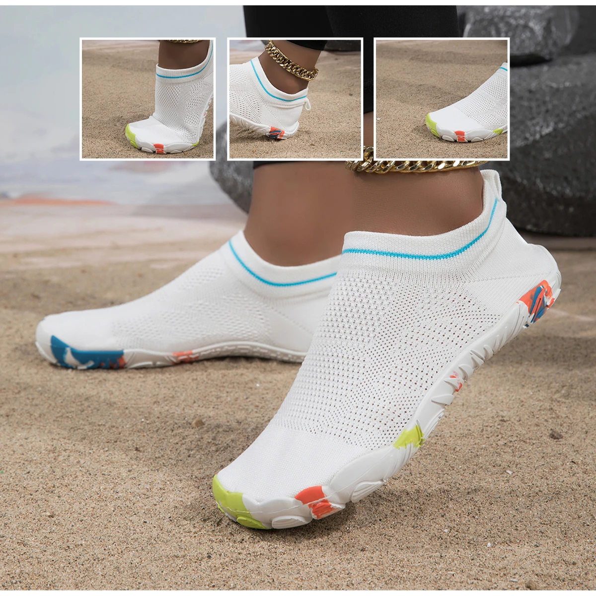 Unisex Barefoot Water Shoes Anti-Slip Quick-Drying Outdoor Beach Wading Swimming Aqua Shoe Outdoor Activities Surfing Sneakers