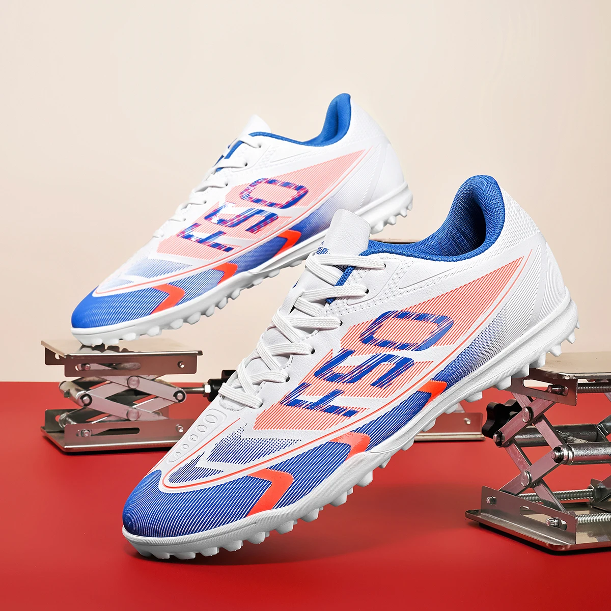 Cost-effective TF Football Boots PU Blend Upper Dense Rubber Stud Anti-slip Durable Budget Turf Football Footwear