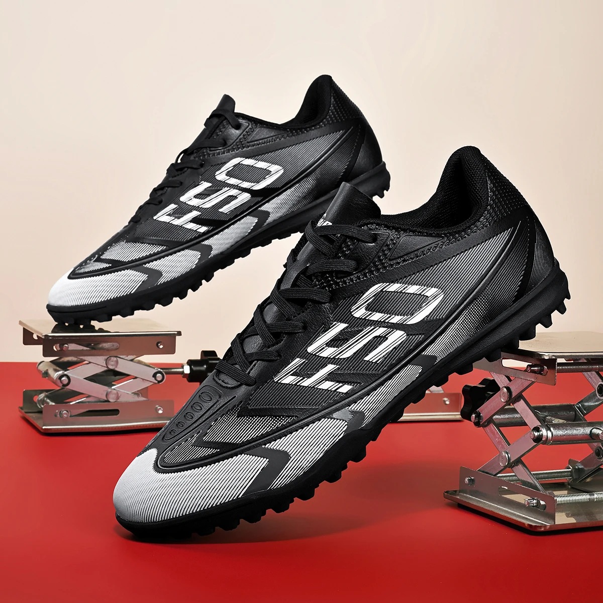 Cost-effective TF Football Boots PU Blend Upper Dense Rubber Stud Anti-slip Durable Budget Turf Football Footwear