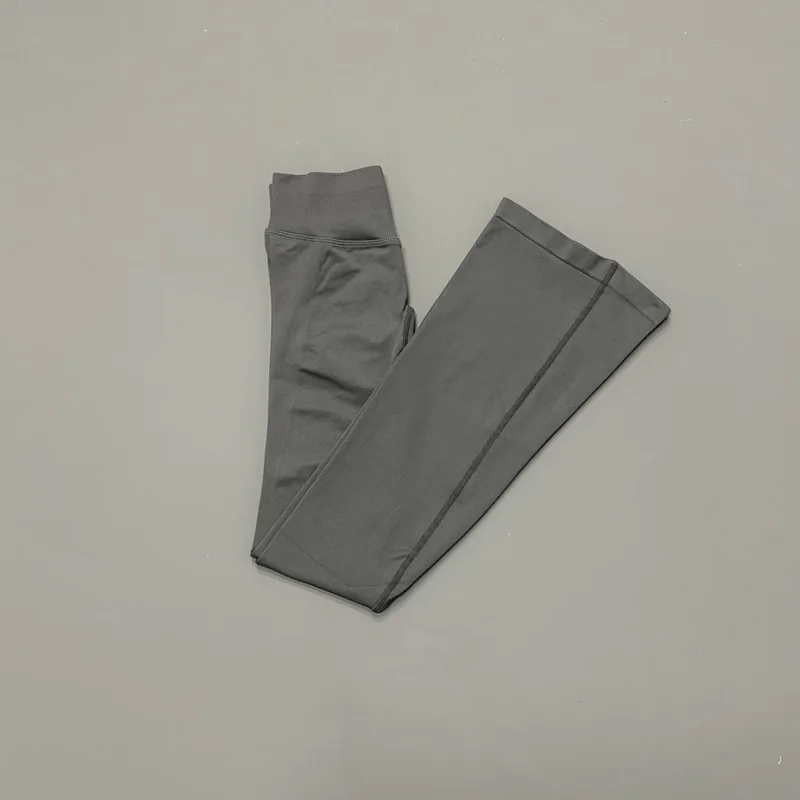 HISTELLO Yoga Flare Pants Low Waist Seamless Scrunch Butt Lifting Tummy Control Workout Gym Sports Bell Bottom Leggings
