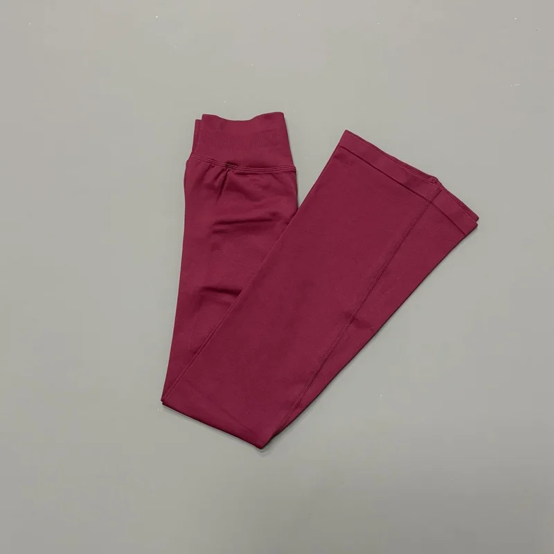 HISTELLO Yoga Flare Pants Low Waist Seamless Scrunch Butt Lifting Tummy Control Workout Gym Sports Bell Bottom Leggings