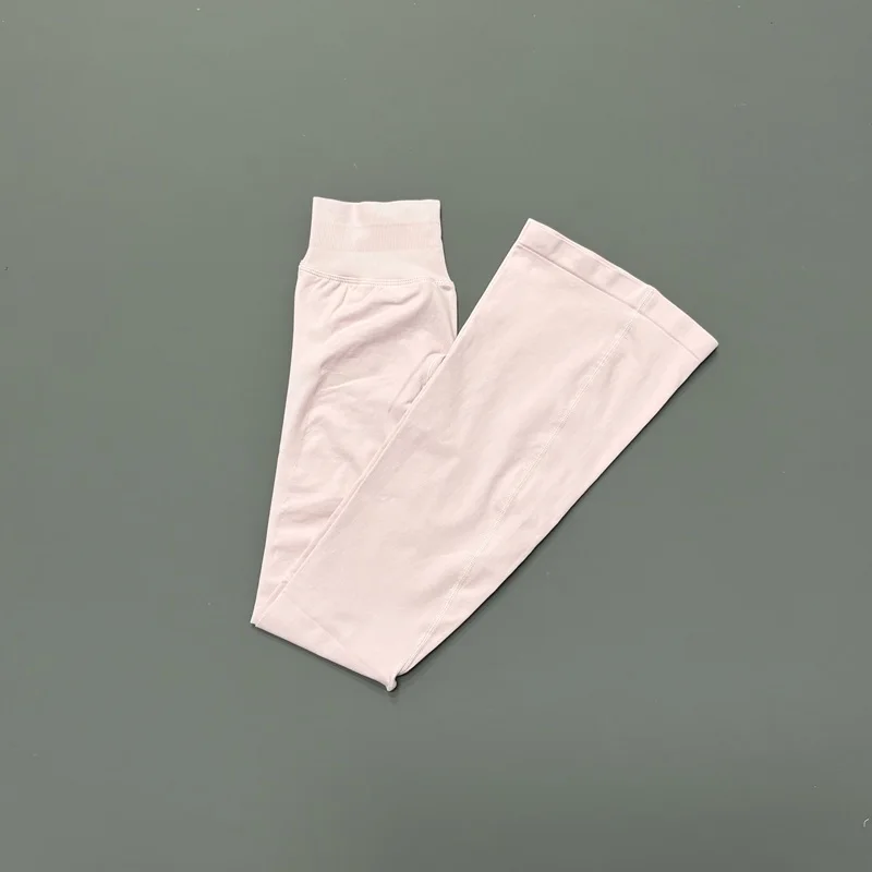 HISTELLO Yoga Flare Pants Low Waist Seamless Scrunch Butt Lifting Tummy Control Workout Gym Sports Bell Bottom Leggings