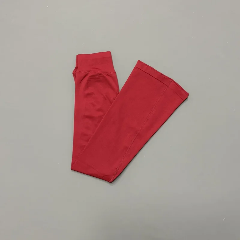 HISTELLO Yoga Flare Pants Low Waist Seamless Scrunch Butt Lifting Tummy Control Workout Gym Sports Bell Bottom Leggings