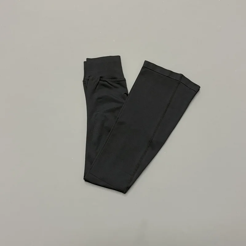 HISTELLO Yoga Flare Pants Low Waist Seamless Scrunch Butt Lifting Tummy Control Workout Gym Sports Bell Bottom Leggings