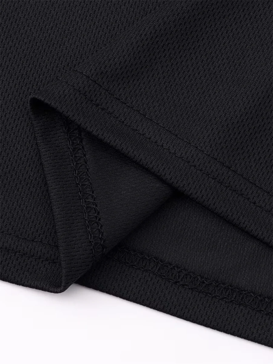 Men Quick Dry Breathable Sports T Shirt Front & Sleeve BLACK Letter Print Lightweight Crew Neck Summer Gym Daily Casual Tees