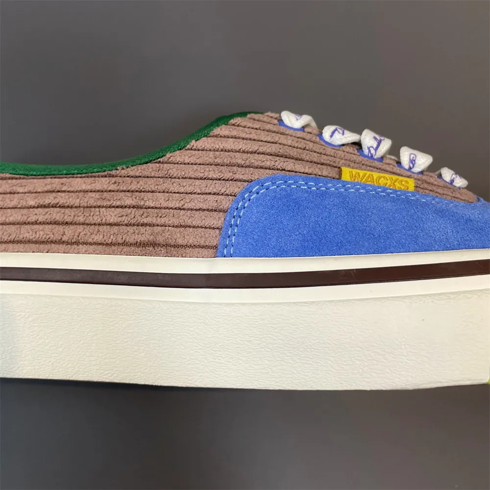 American Retro Low-Top Suede Blue-Grey Color Block Skate Shoes, Unisex Anti-Slip Wear-Resistant Casual Sneakers