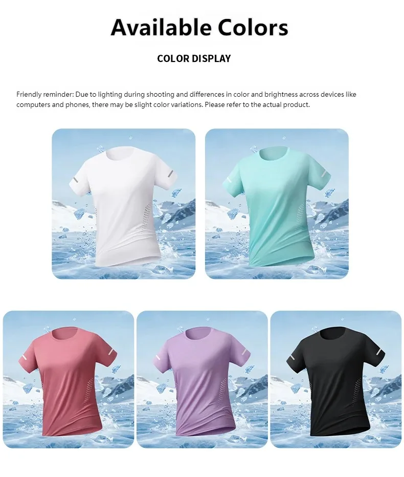 CHRLCK US/EU Size Women Mesh Short Sleeves Street Jogging Fitness Solid Color Breathable T-shirt Women Reflective Strip T-shirt