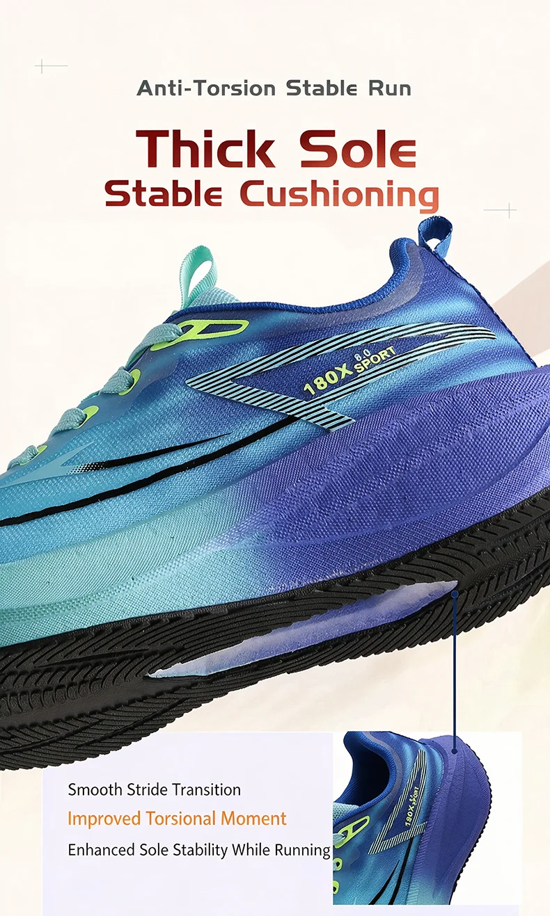 Women‘s Carbon Plate Running Shoes Men's Marathon Sneakers Casual Speciality Lightweight Athletic Nonskid Sneakers