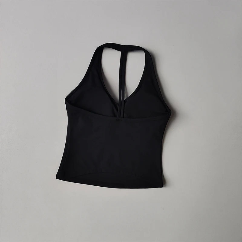 Sports Underwear V-neck Summer Neck Halter Beautiful Back Yoga Suit Vest Gathering Outside Wearing Running Gym Fitness Bra
