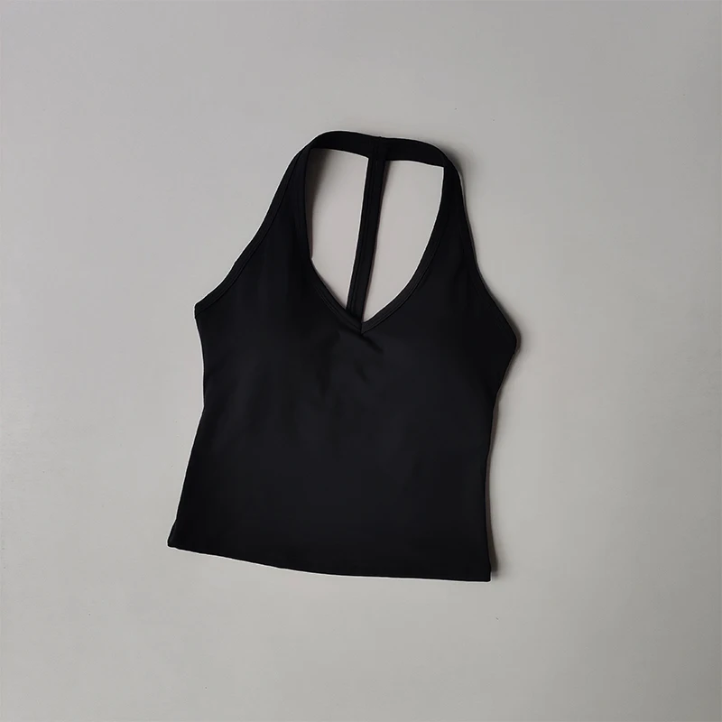 Sports Underwear V-neck Summer Neck Halter Beautiful Back Yoga Suit Vest Gathering Outside Wearing Running Gym Fitness Bra