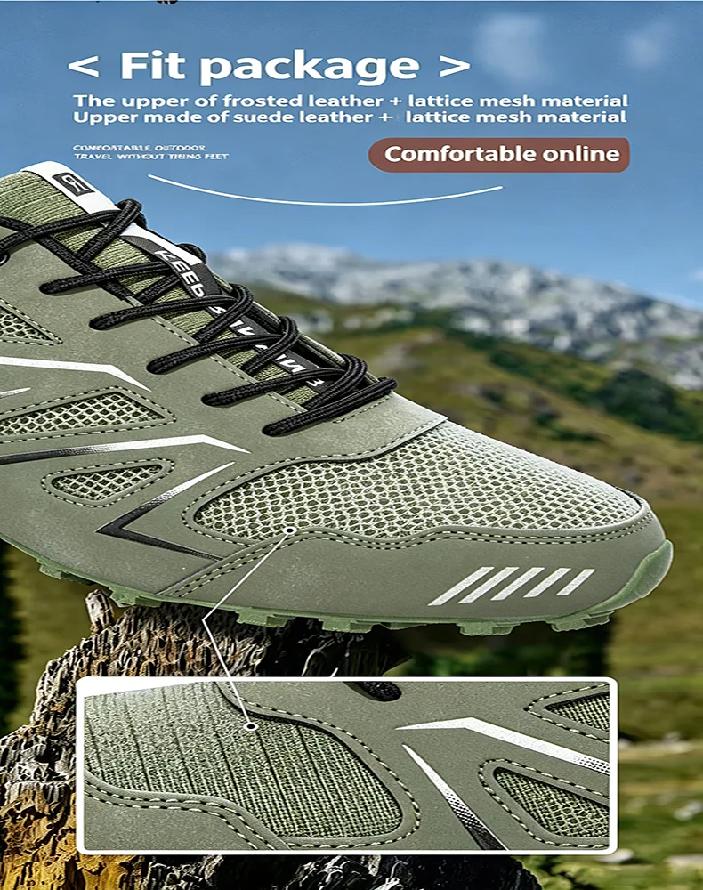 Men's High Quality Hiking Shoes Outdoor Comfortable Hiking Non-Slip Sneakers Mountain Cross-Country Cycling Shoes
