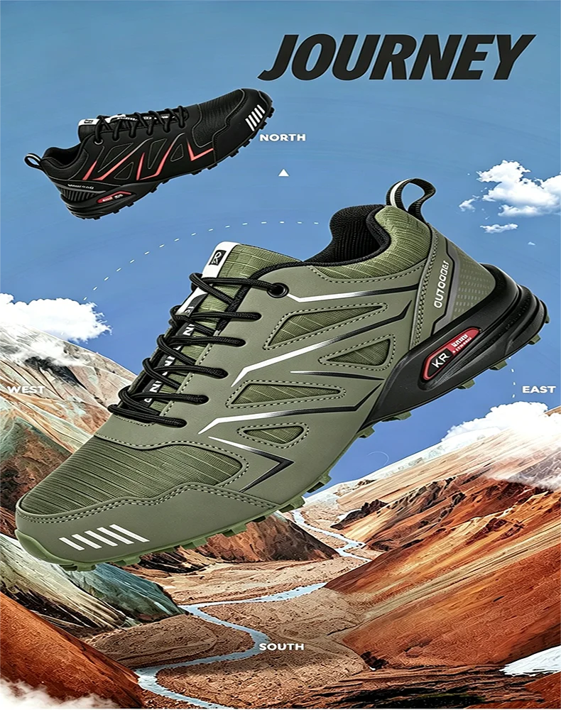 Men's High Quality Hiking Shoes Outdoor Comfortable Hiking Non-Slip Sneakers Mountain Cross-Country Cycling Shoes