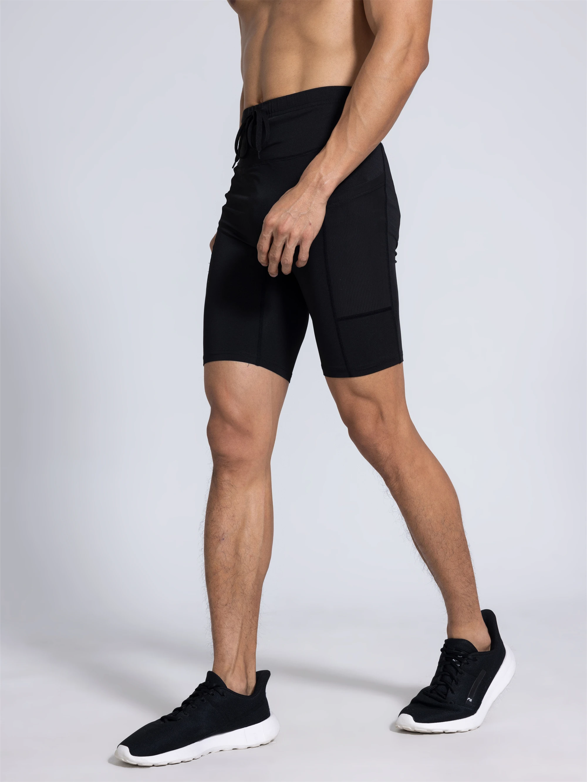 Men Women Yoga Running Shorts Pockets Outdoor Sports Half Pants Tights Exercise Fitness Gym Cycling Shorts Leggings Quick Drying