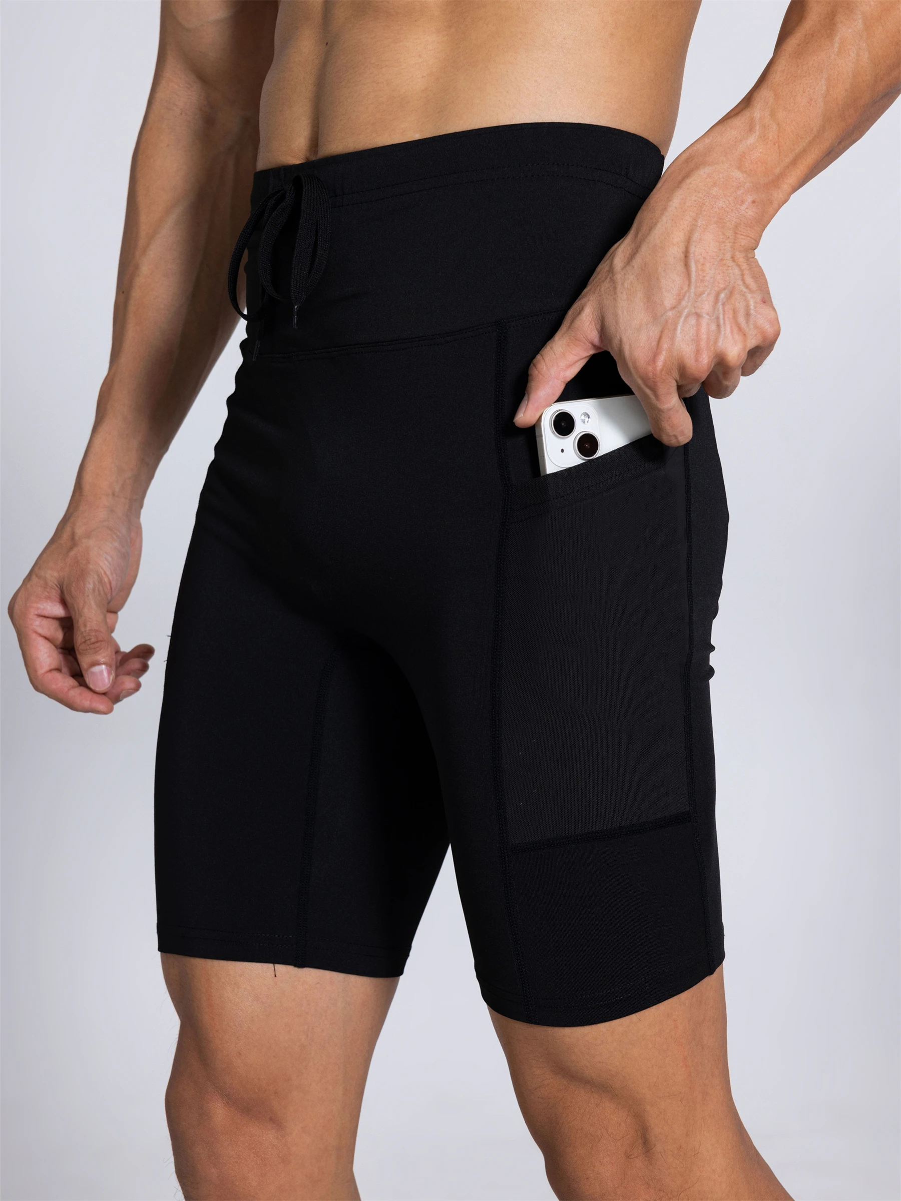 Men Women Yoga Running Shorts Pockets Outdoor Sports Half Pants Tights Exercise Fitness Gym Cycling Shorts Leggings Quick Drying