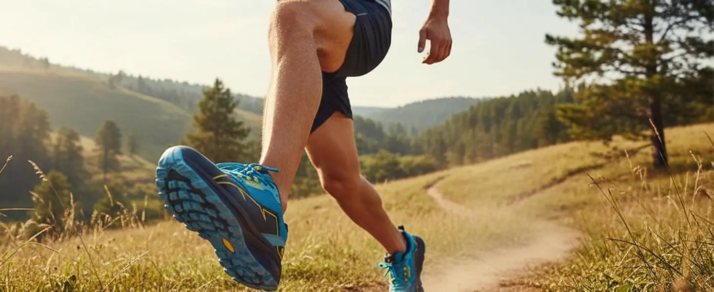 FitVille Trail Running Shoes for Men Wide Toe Box Walking Shoes Comfortable Non-Slip Sports Sneakers for Flat Feet Relief Pain