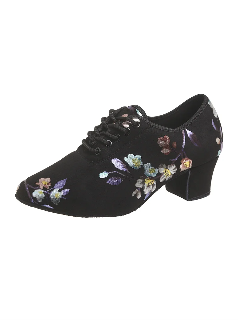 Print High Heel Dance Shoes Sneakers For Women Ballroom Latin Dance Shoes Adult Close Toe Teacher Training Shoes Oxford Sneakers