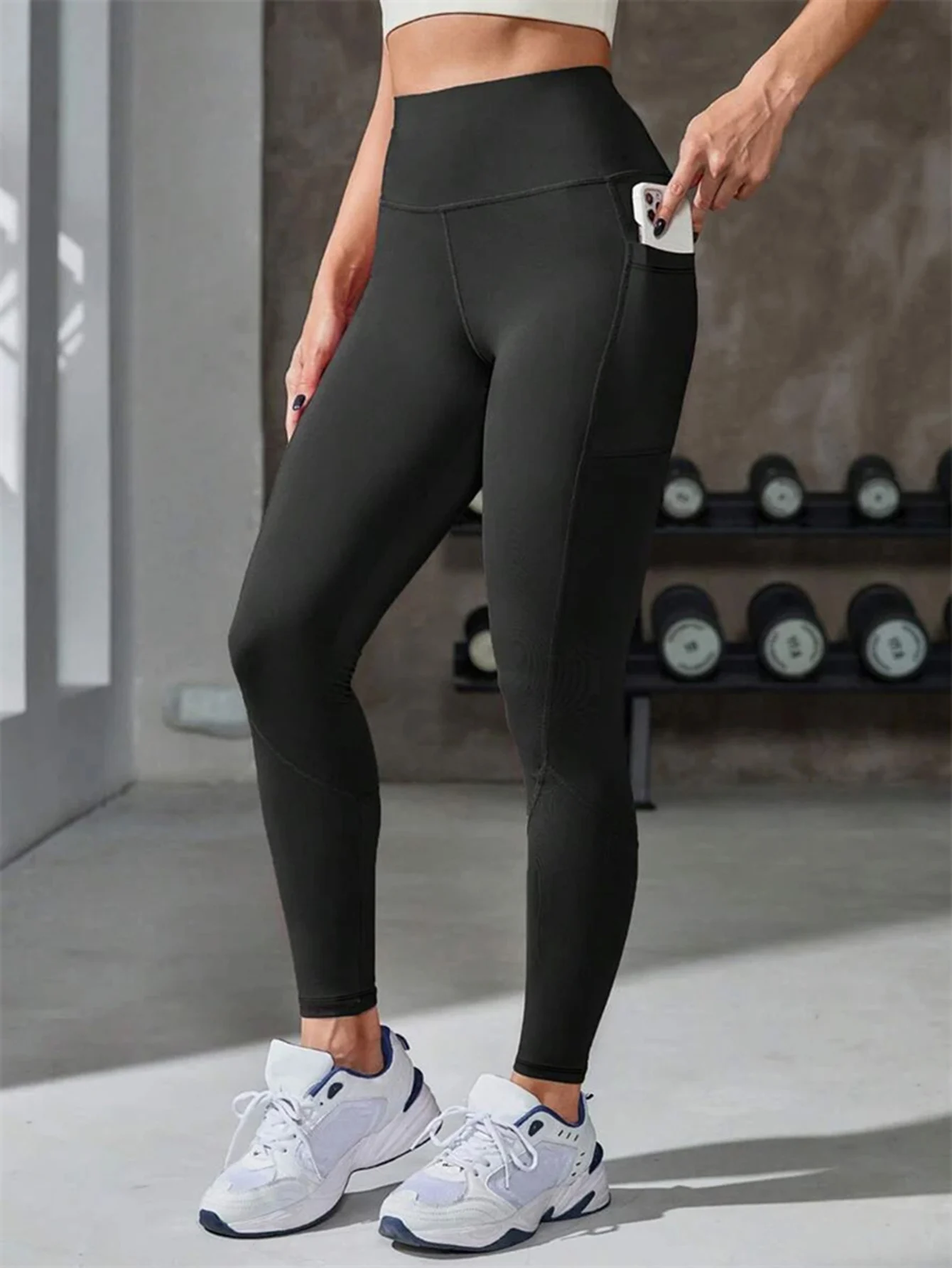 Women Yoga Pants with Pockets Butt Lifting Tummy Control Sports Leggings High Waist Fitness Tights Gym Clothing Sportswer
