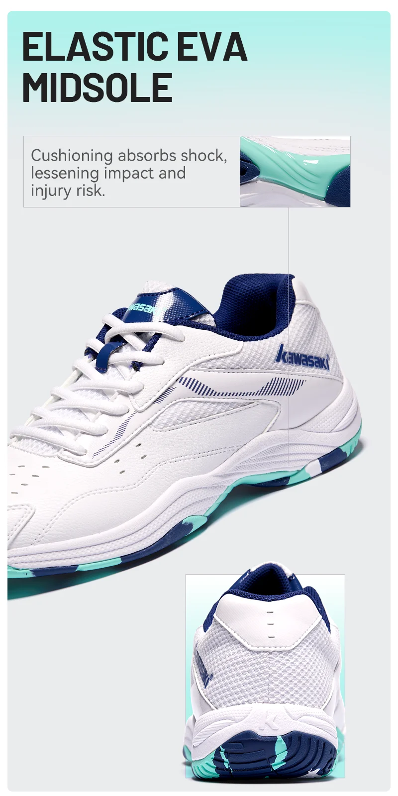Kawasaki Mens Badminton Shoes Professional Sports Shoes for Women Breathable Indoor Court Sneakers K-086