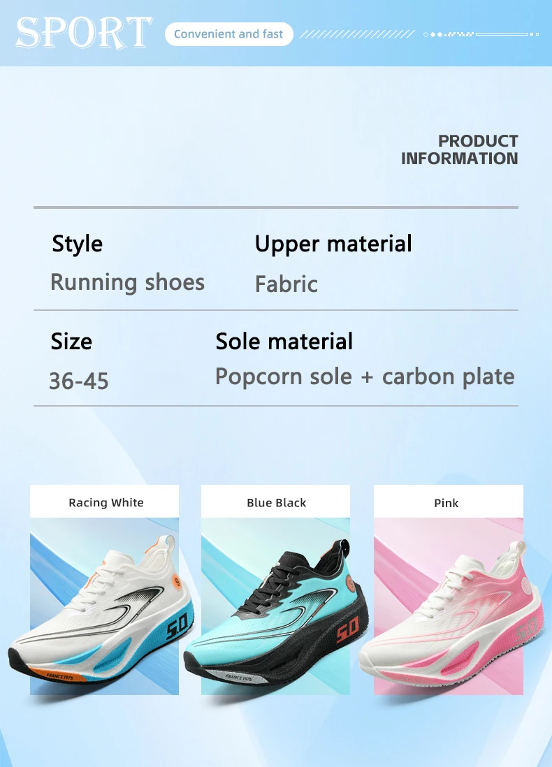 New Style Fashionable Sports Running Shoes, Comfortable and Breathable Sports Shoes for Men and Women, Outdoor Walking Shoes 10