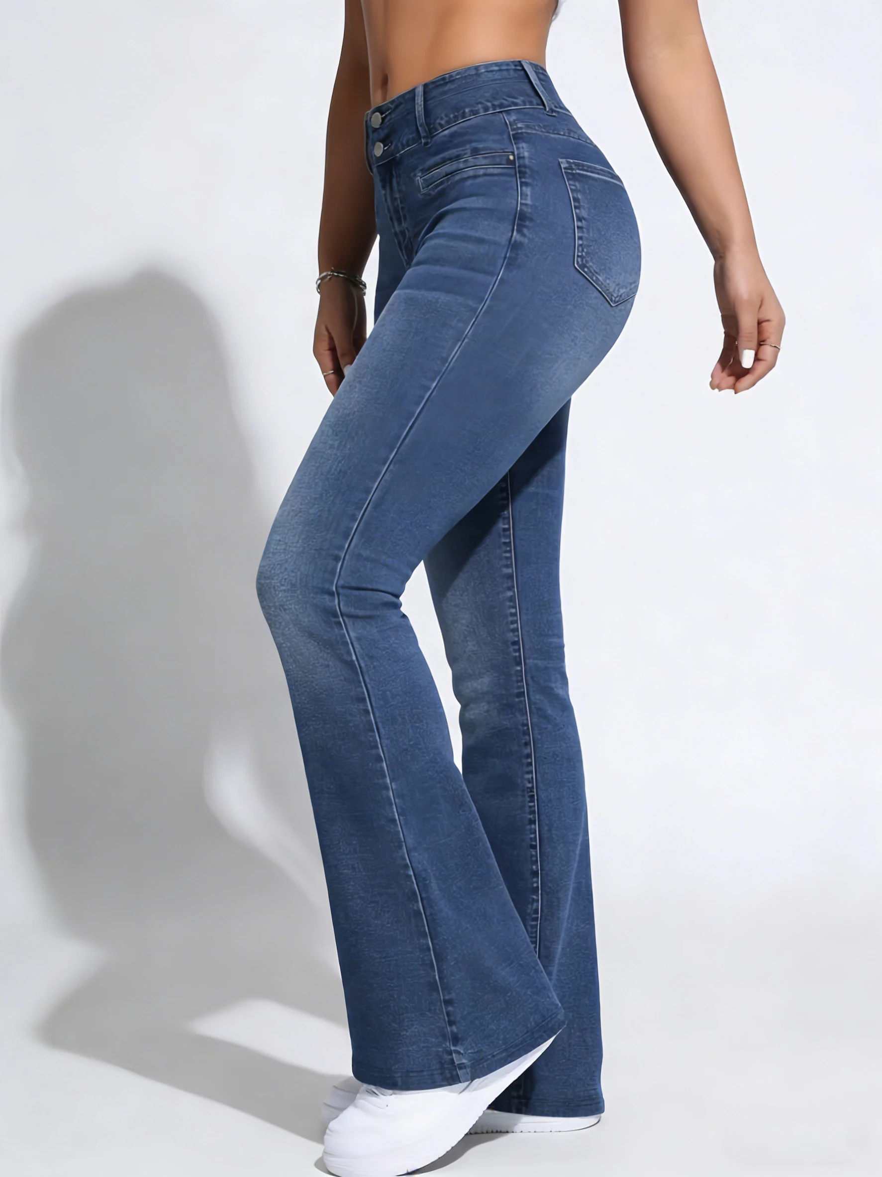 Women's Wide Leg Pants, Non-Denim Printed Elastic High Waist Slim Leggings, Gym Training Flared Pants Fashion Leggings Casual We