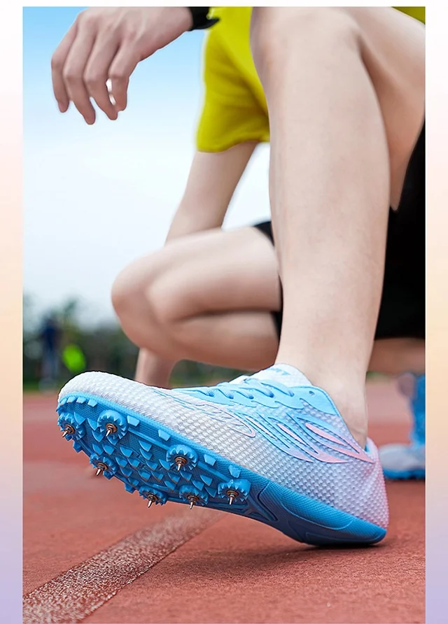 Track And Field Sprint Spikes Women Men Professional Lightweight Breathable Mesh Running Shoes For 100M 200M 400M Competition