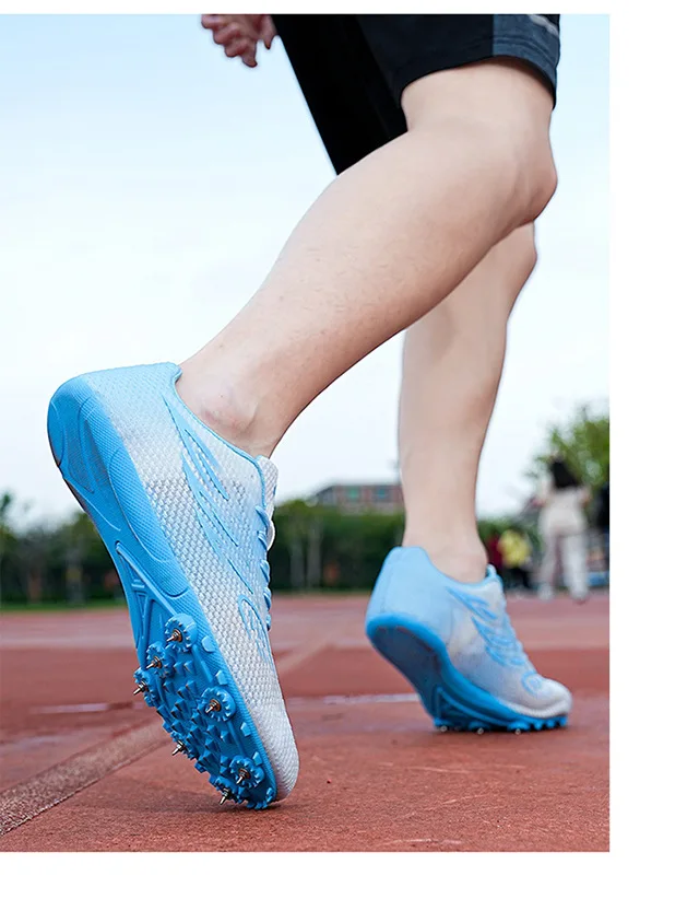 Track And Field Sprint Spikes Women Men Professional Lightweight Breathable Mesh Running Shoes For 100M 200M 400M Competition