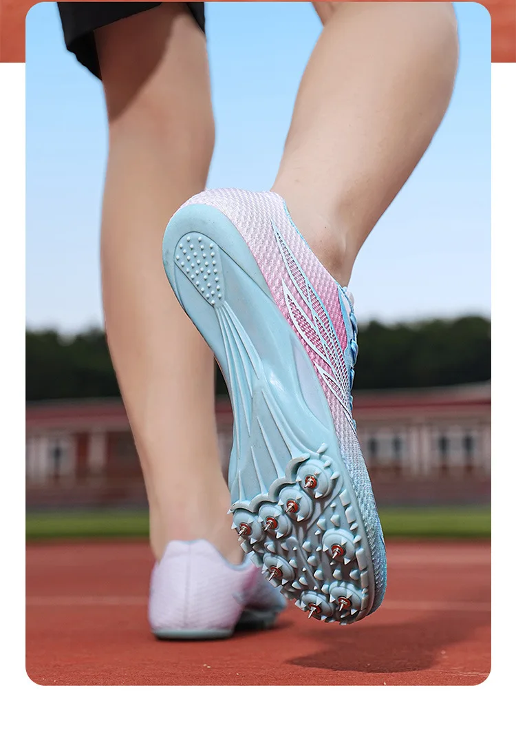 Track And Field Sprint Spikes Women Men Professional Lightweight Breathable Mesh Running Shoes For 100M 200M 400M Competition