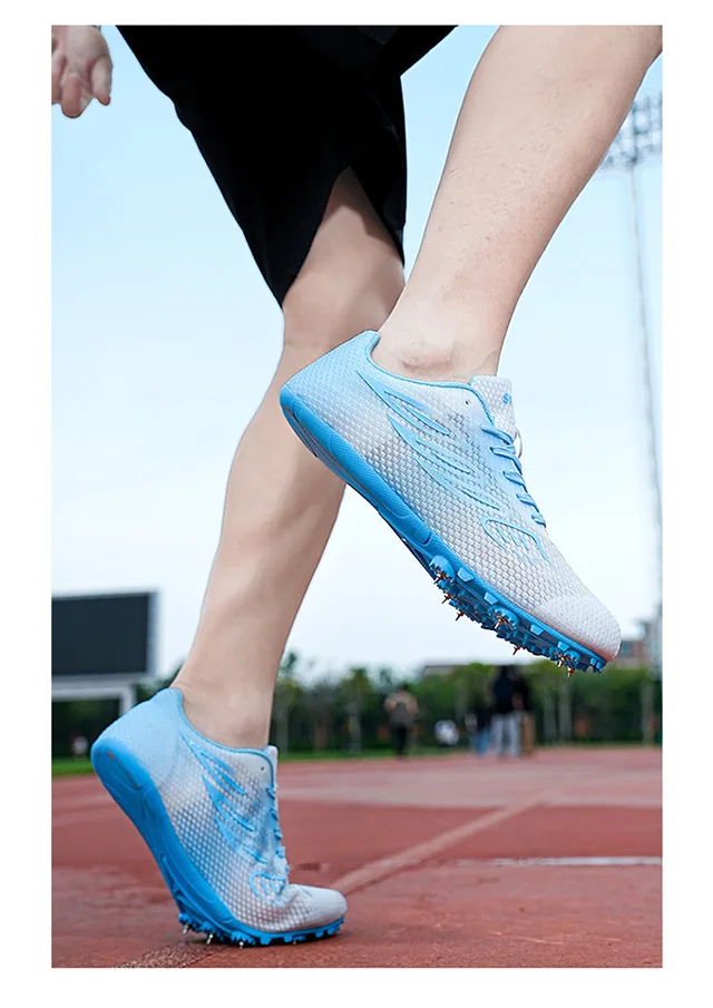 Track And Field Sprint Spikes Women Men Professional Lightweight Breathable Mesh Running Shoes For 100M 200M 400M Competition
