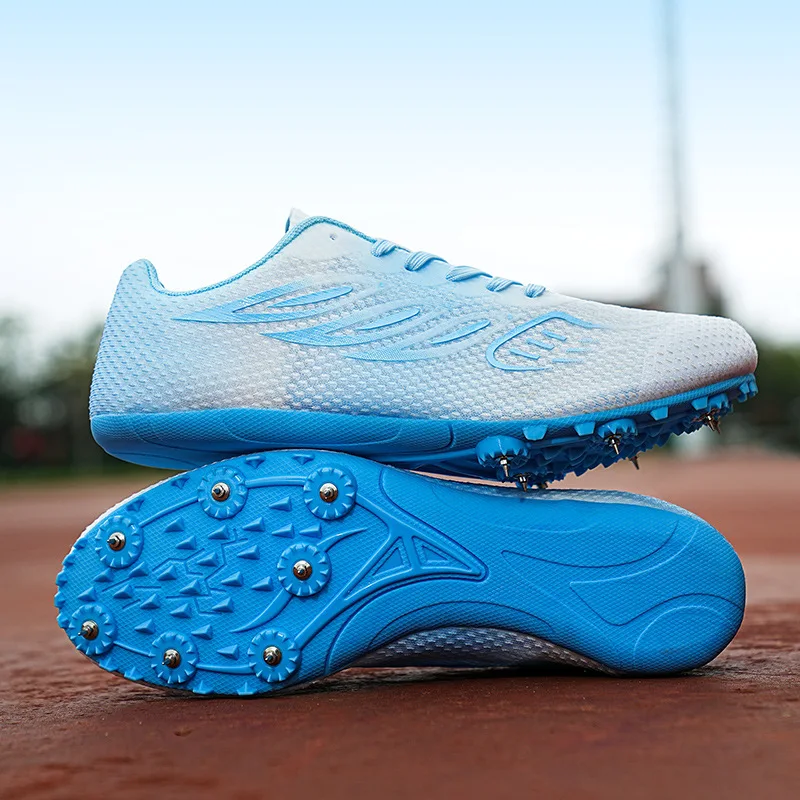 Track And Field Sprint Spikes Women Men Professional Lightweight Breathable Mesh Running Shoes For 100M 200M 400M Competition