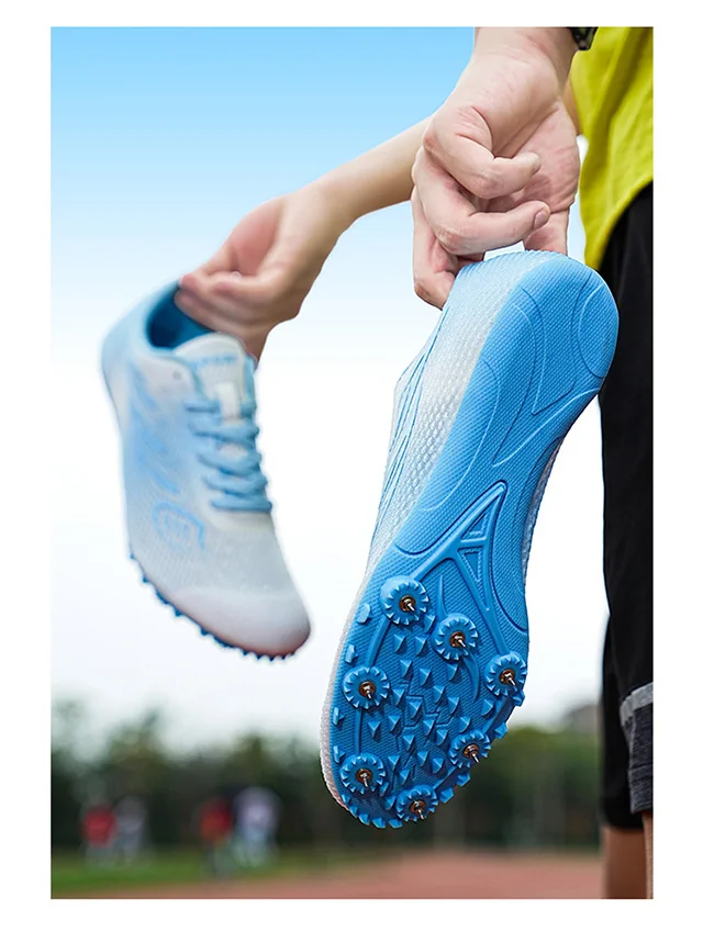 Track And Field Sprint Spikes Women Men Professional Lightweight Breathable Mesh Running Shoes For 100M 200M 400M Competition