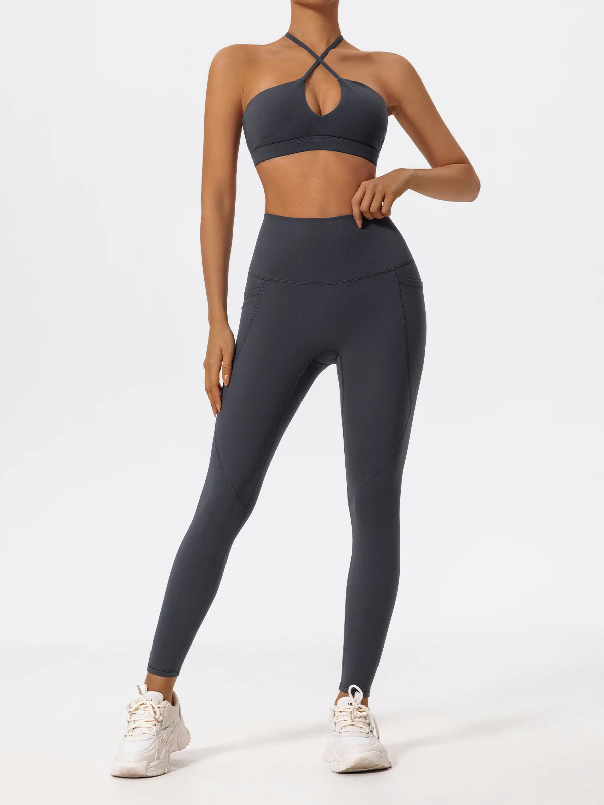 Hearuisavy Ultra-Soft Fabrics High Waist Gym Leggings Women Quick-Dry Pockets Workout Pants Yoga Pants Push Up Sports Tights