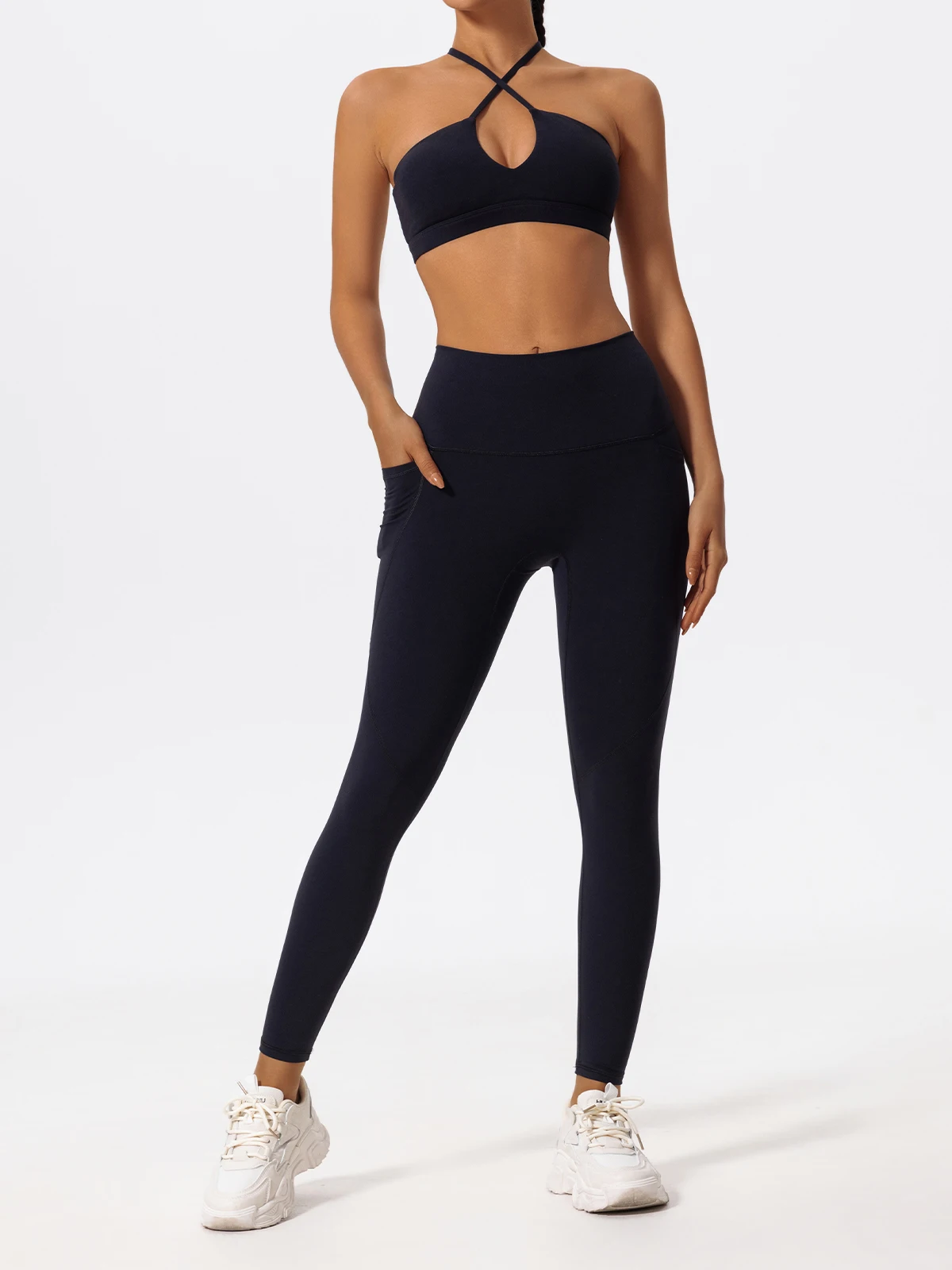 Hearuisavy Ultra-Soft Fabrics High Waist Gym Leggings Women Quick-Dry Pockets Workout Pants Yoga Pants Push Up Sports Tights