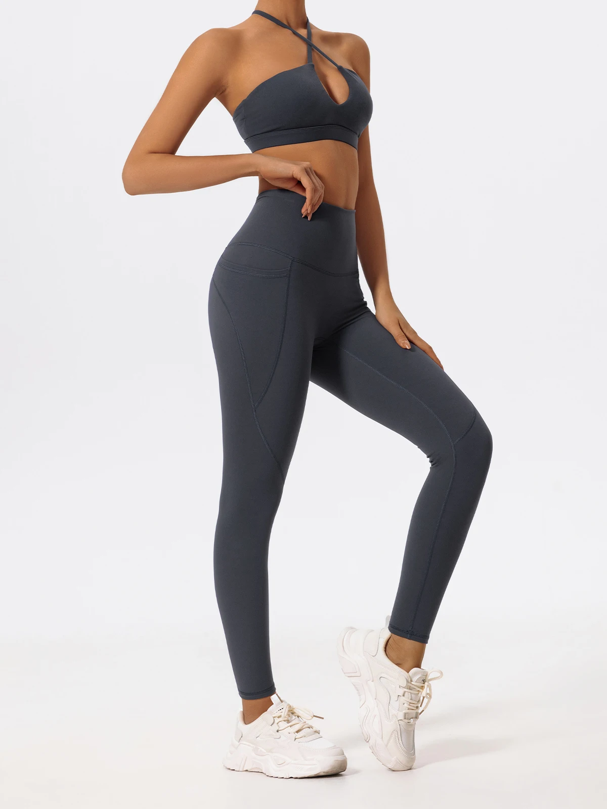 Hearuisavy Ultra-Soft Fabrics High Waist Gym Leggings Women Quick-Dry Pockets Workout Pants Yoga Pants Push Up Sports Tights