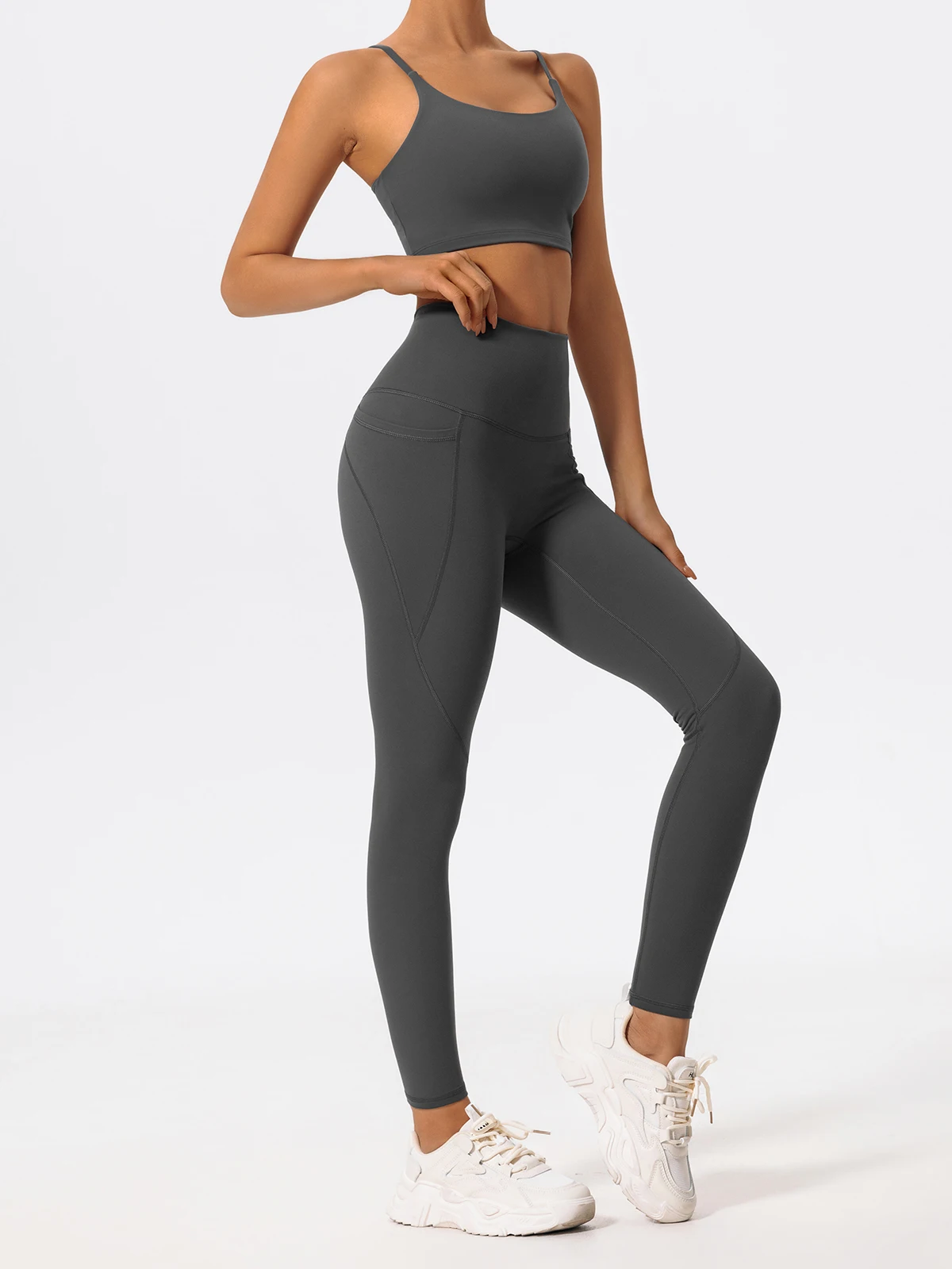 Hearuisavy Ultra-Soft Fabrics High Waist Gym Leggings Women Quick-Dry Pockets Workout Pants Yoga Pants Push Up Sports Tights