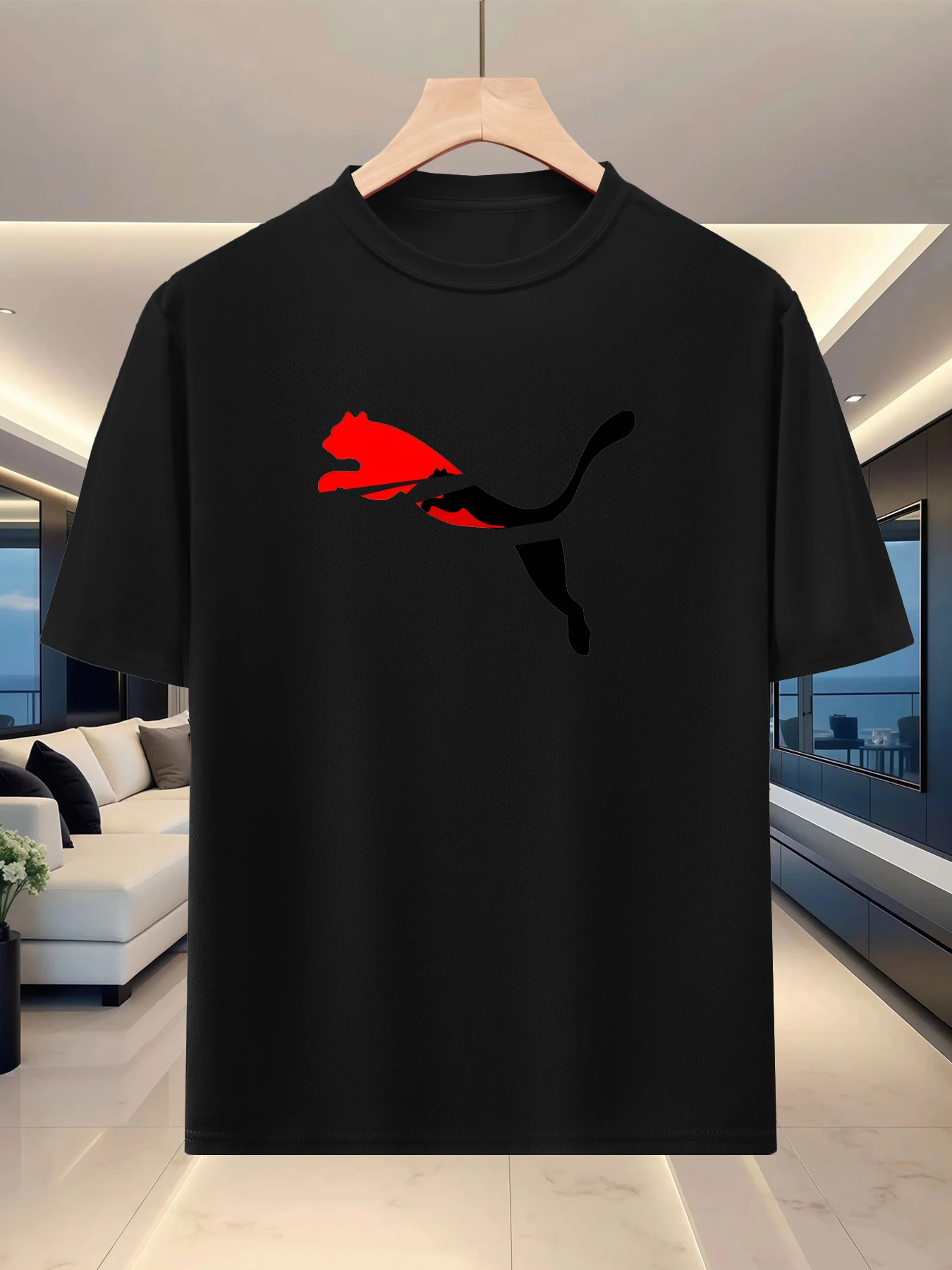 Best-selling versatile summer men's short-sleeved shirt. Sporty and casual. Fashionable round-neck half-sleeve top. Trendy.