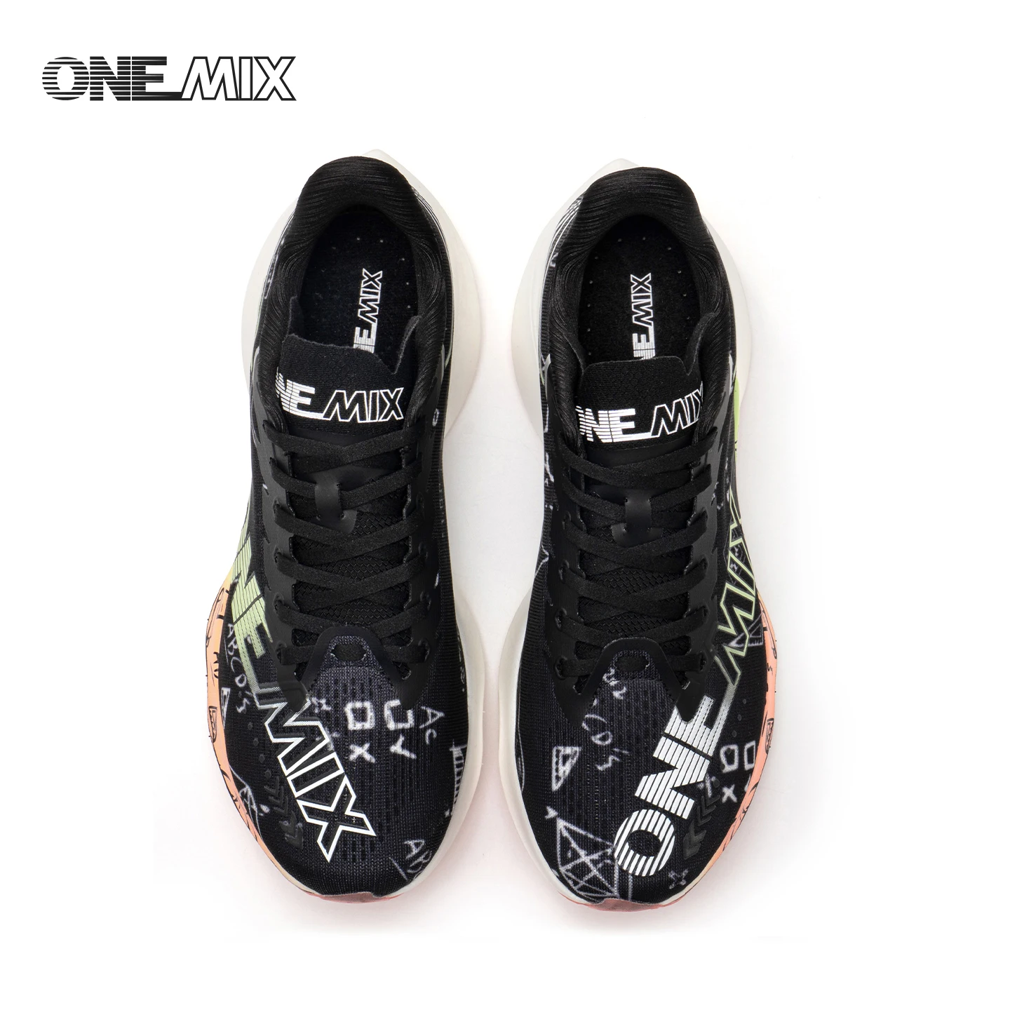 ONEMIX New Nylon Carbon Board Marathon Running Racing Shoes Shock-relief Professional Stable Support Ultra-light Rebound Sneaker