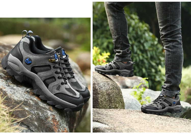 36-48 Outdoor Sports Off road Shoes Autumn Winter Couple Mountaineering Footwear Thick Sole Wear Resistant, Non slip Sneaker