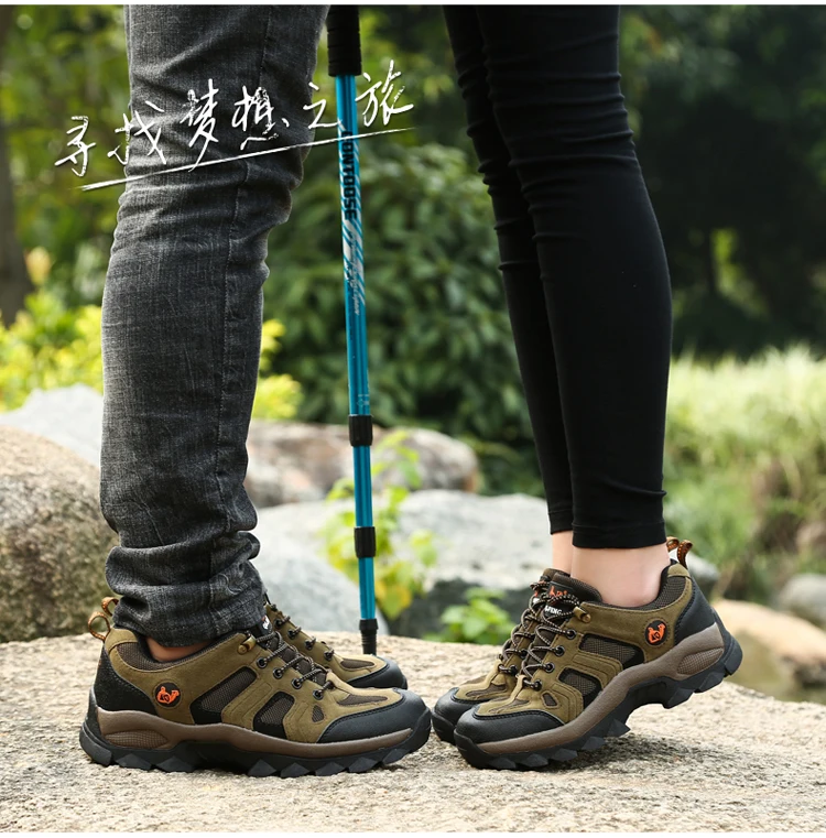 36-48 Outdoor Sports Off road Shoes Autumn Winter Couple Mountaineering Footwear Thick Sole Wear Resistant, Non slip Sneaker