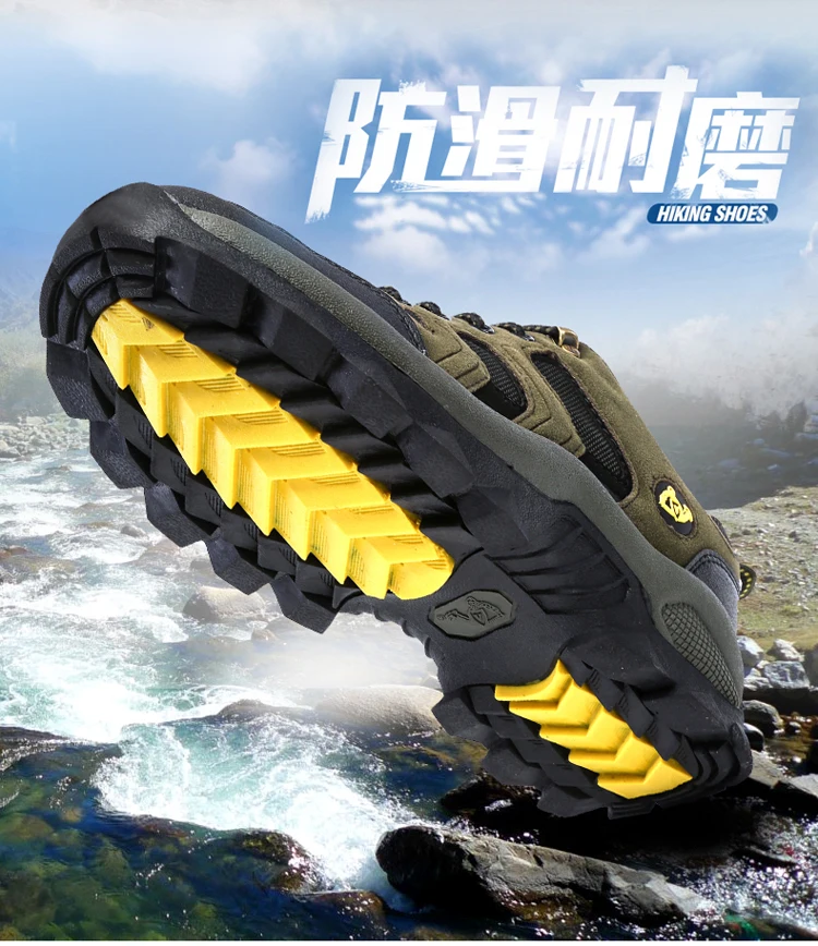 36-48 Outdoor Sports Off road Shoes Autumn Winter Couple Mountaineering Footwear Thick Sole Wear Resistant, Non slip Sneaker