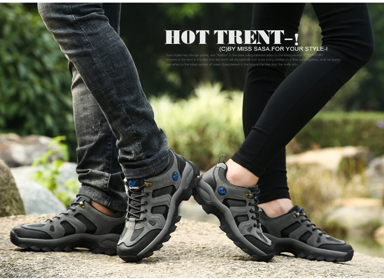 36-48 Outdoor Sports Off road Shoes Autumn Winter Couple Mountaineering Footwear Thick Sole Wear Resistant, Non slip Sneaker