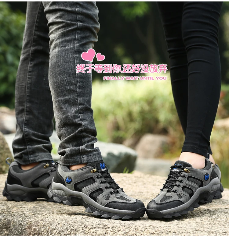 36-48 Outdoor Sports Off road Shoes Autumn Winter Couple Mountaineering Footwear Thick Sole Wear Resistant, Non slip Sneaker