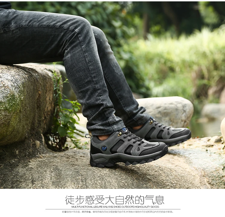 36-48 Outdoor Sports Off road Shoes Autumn Winter Couple Mountaineering Footwear Thick Sole Wear Resistant, Non slip Sneaker