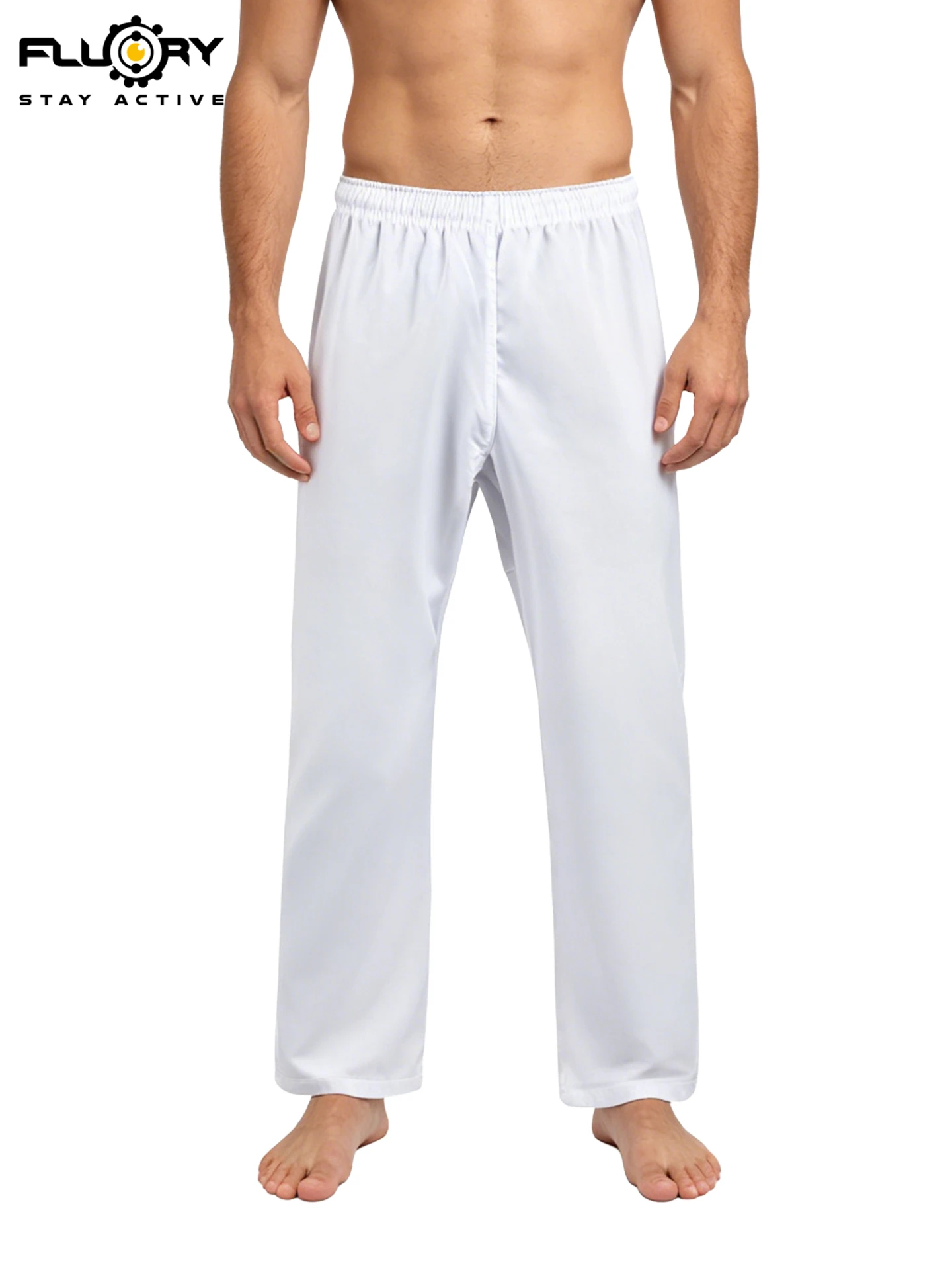 100-190 Universal Karate Clothes Taekwondo Pants Elastic Belt Drawstring Martial Arts Jujutsu White Karate Clothes Pants