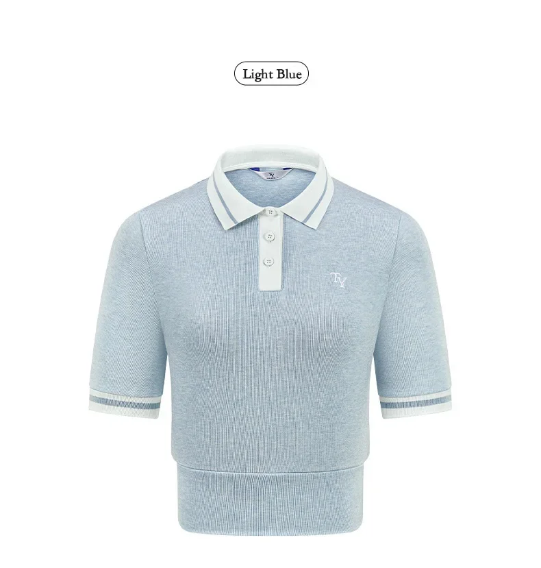 TTYGJ New Summer Women Sweaters T-Shirts Short Sleeve POLO Collar Knit Wears Female Slim Tops Classical Golf Clothing