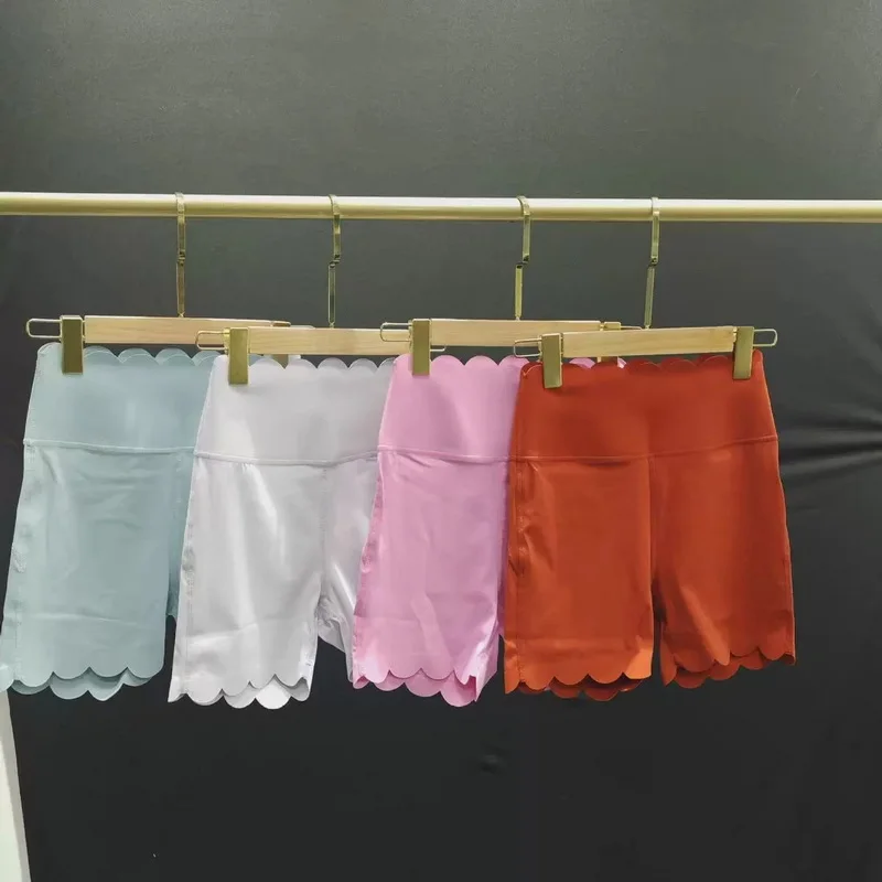 High Waist Yoga Shorts Women Wavy Hip Lift Gym Fitness Running Shorts Workout Clothes Quick-drying Biker Sports Shorts Leggings