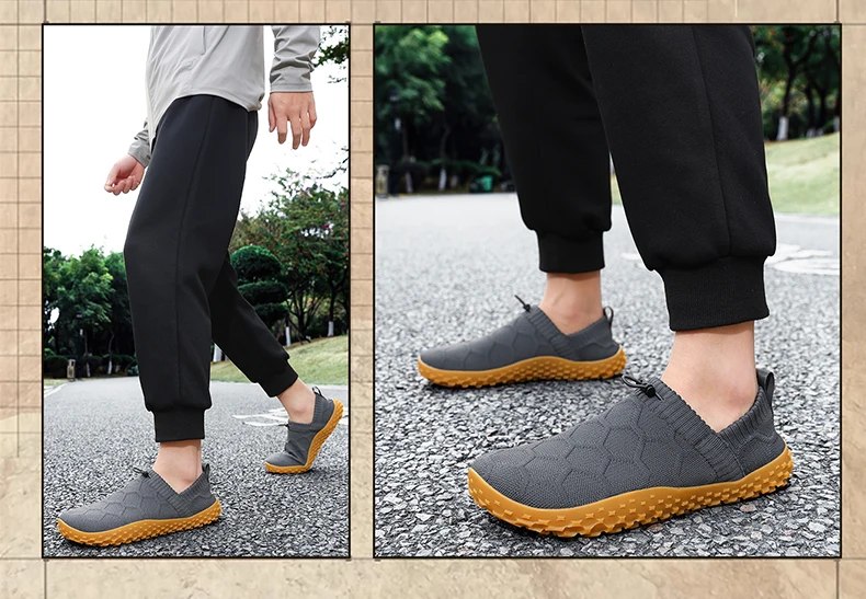 New Men's Wide Head Barefoot Shoes Anti Slip Breathable Walking Shoes for Men Wear-resistant Lightweight Running Sneakers 36-48