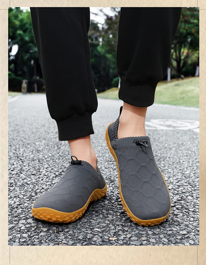 New Men's Wide Head Barefoot Shoes Anti Slip Breathable Walking Shoes for Men Wear-resistant Lightweight Running Sneakers 36-48